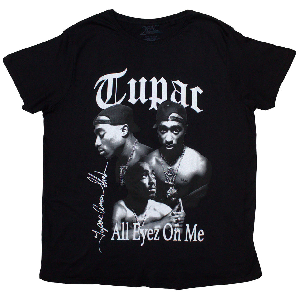 Tupac Unisex T-Shirt: All Eyez B&W (Black)