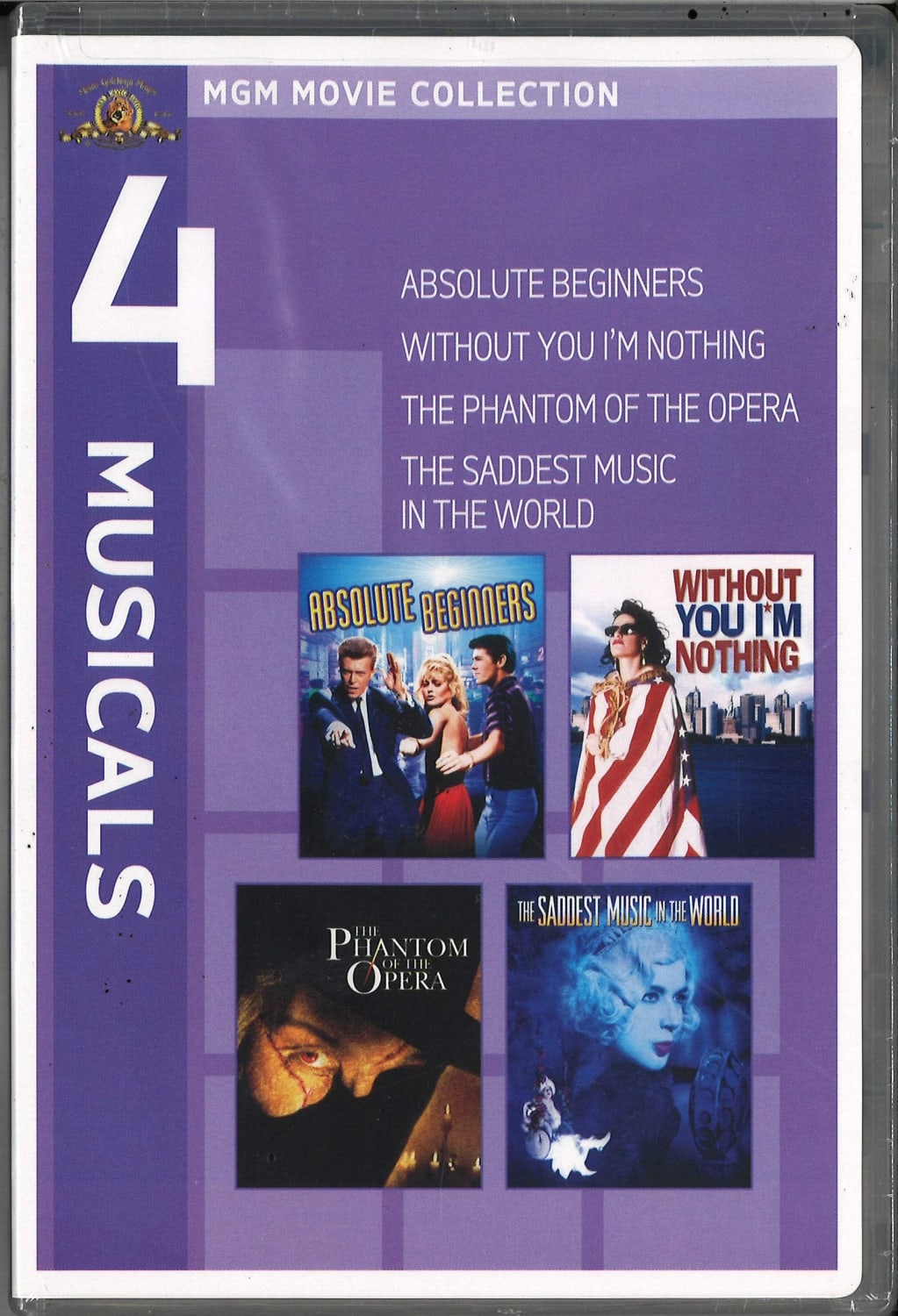 4 Musicals: Absolute Beginners / Without You I'm Nothing / The Phantom Of The Opera / The Saddest Music In The World - [DVD]