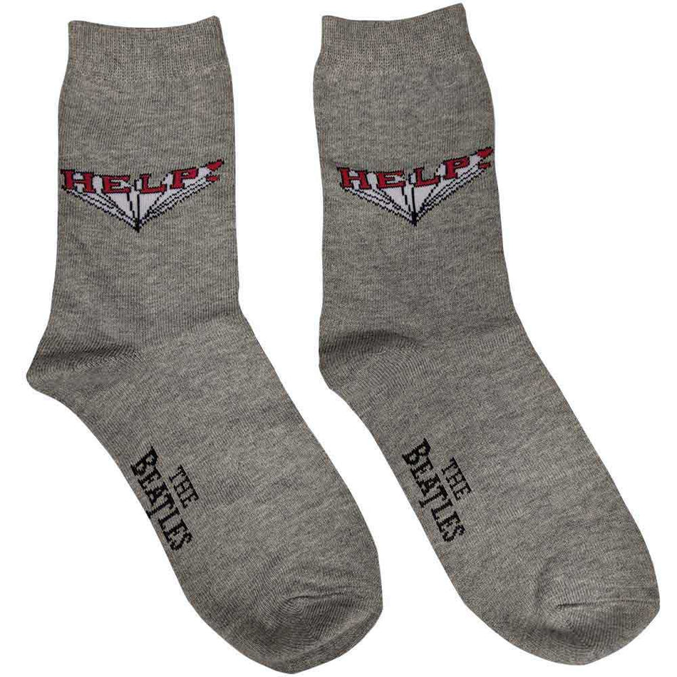 The Beatles Ladies Ankle Socks: HELP! (Grey) (UK Size 4 - 7)