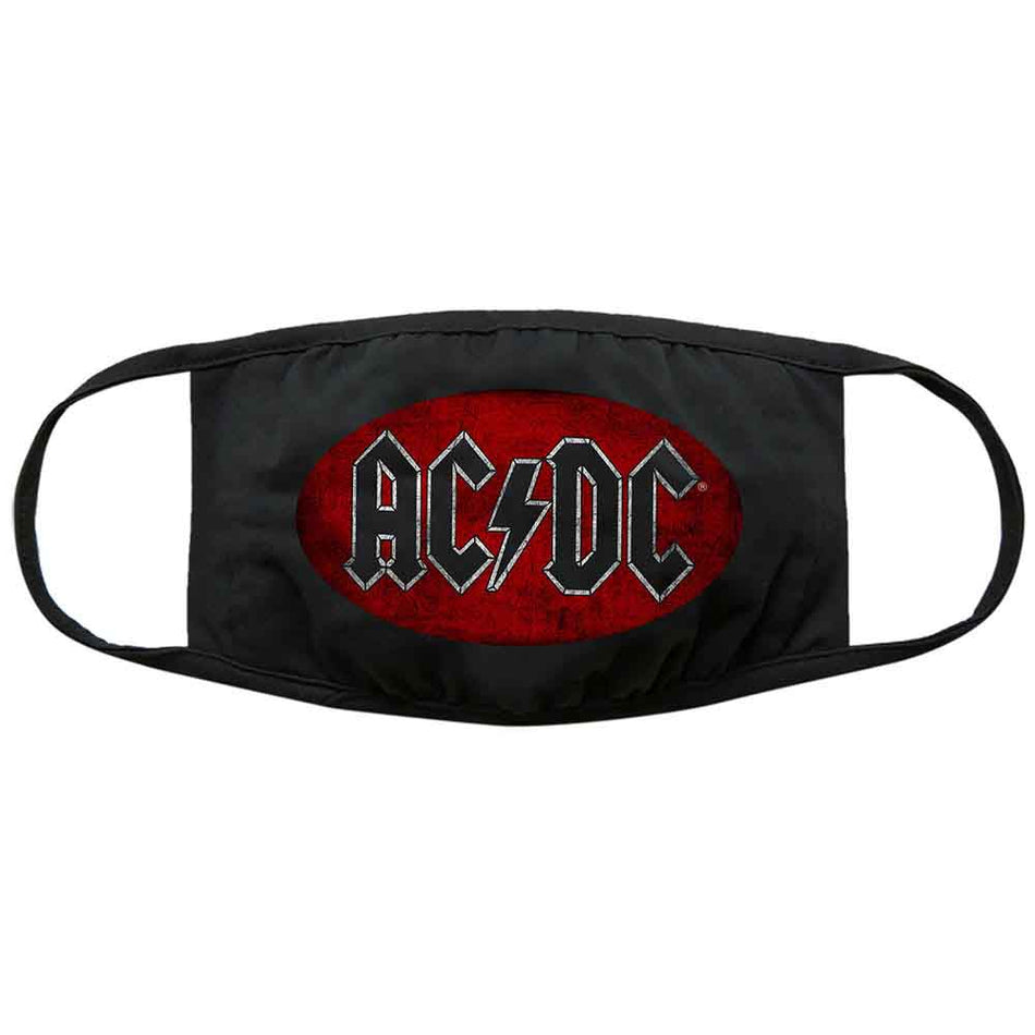 AC/DC Face Mask: Oval Logo Vintage (Black)