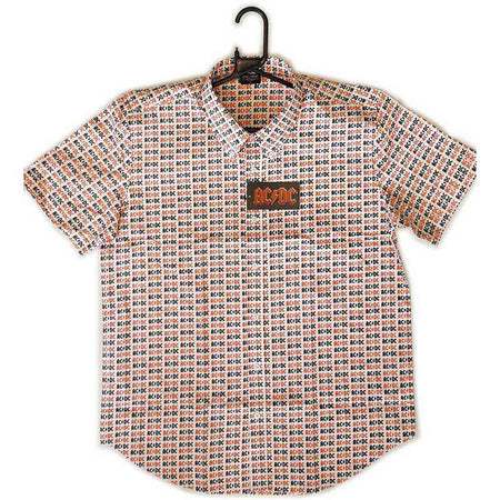 AC/DC Unisex Casual Shirt: Logo (White) (All Over Print)