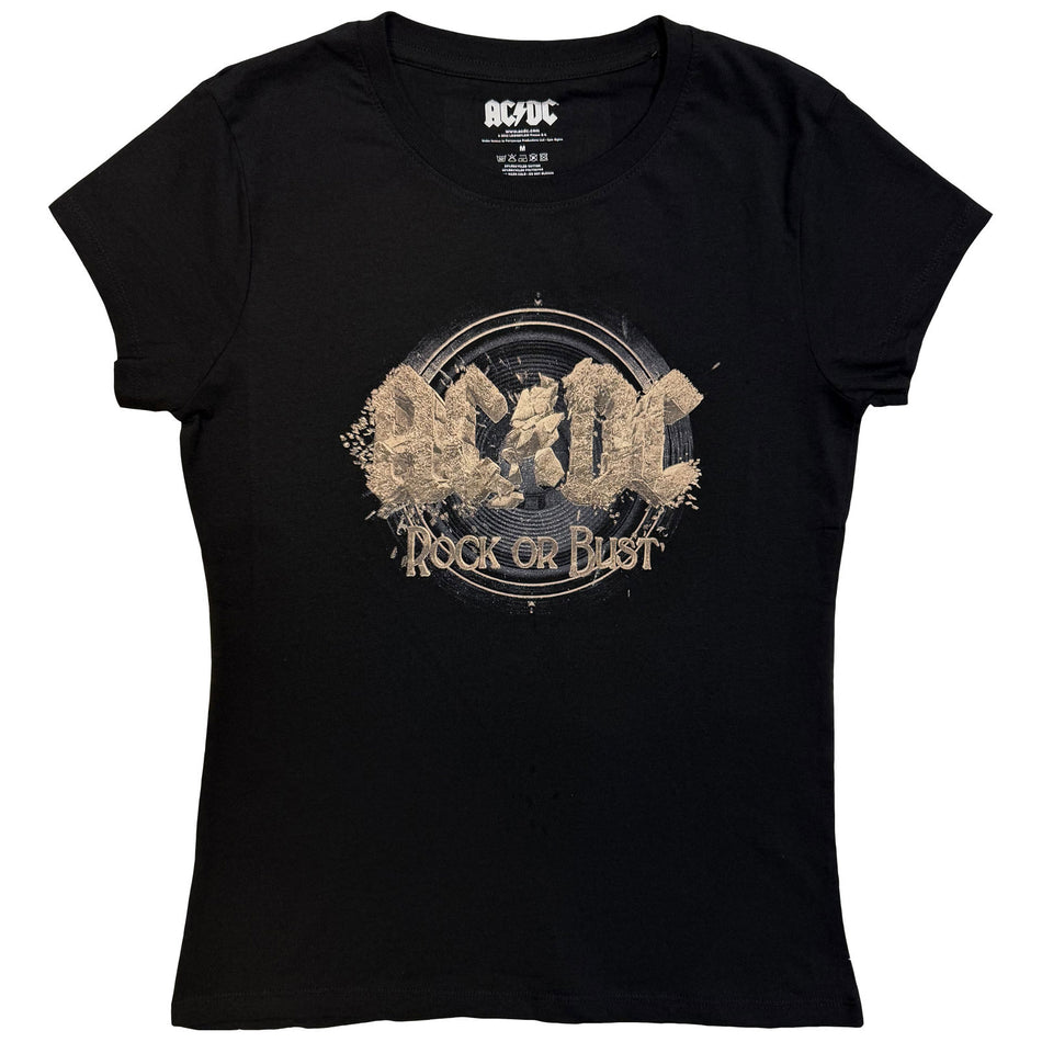 AC/DC Ladies T-Shirt: Rock or Bust (Black)