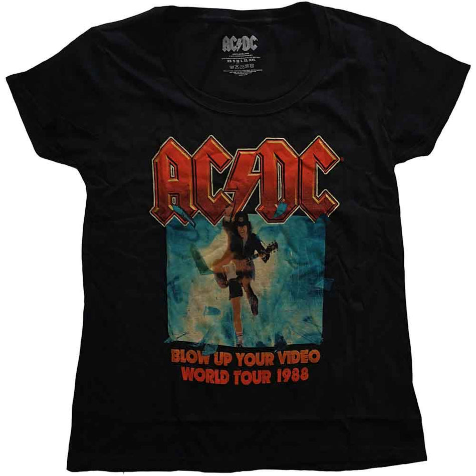 AC/DC Ladies T-Shirt: Blow Up Your Video (Black)