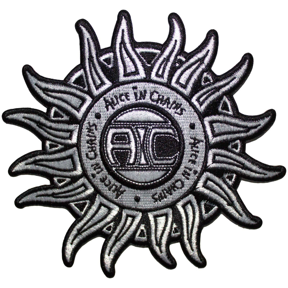 Alice In Chains Standard Patch: Sun Logo B&W