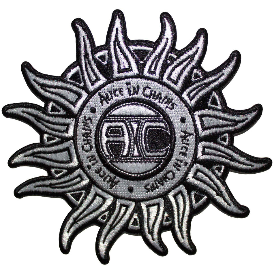 Alice In Chains Standard Patch: Sun Logo B&W