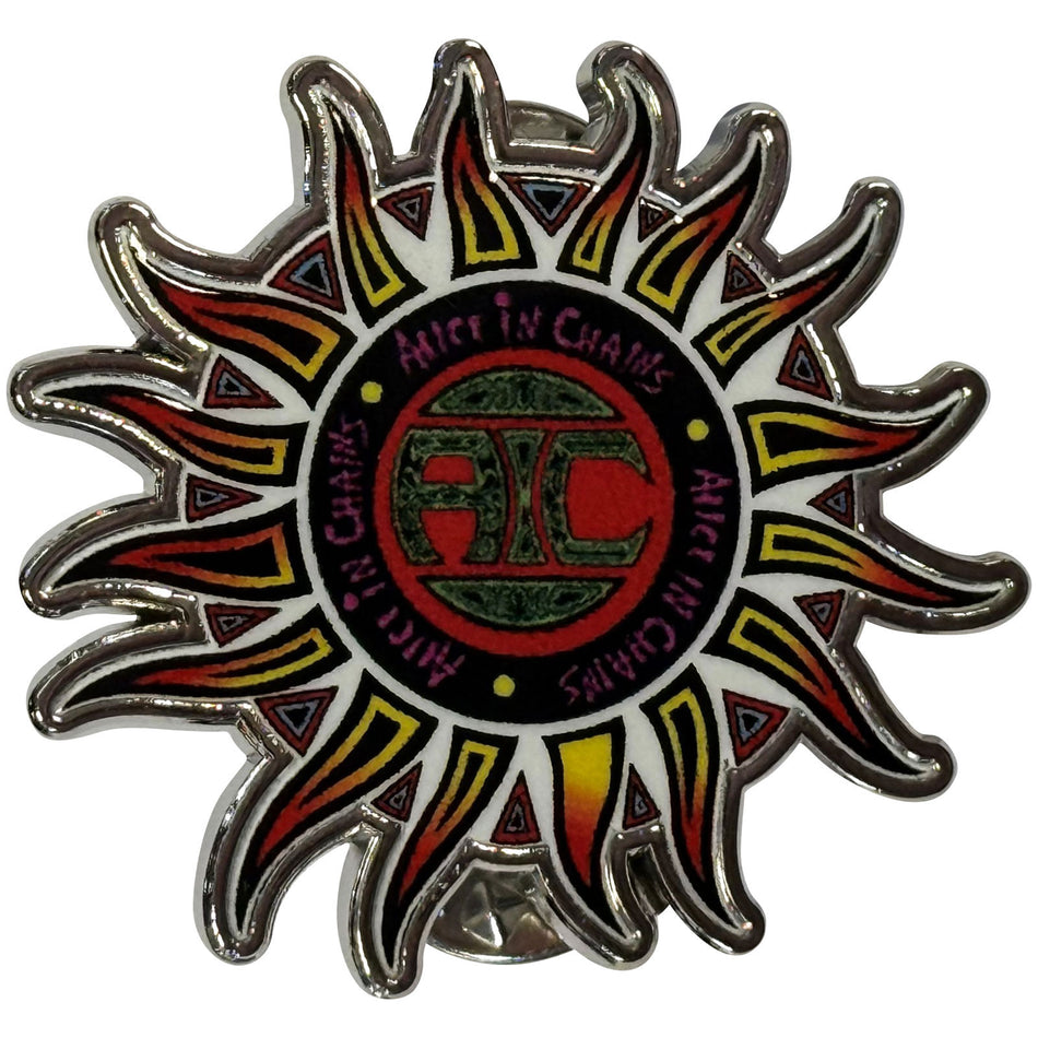 Alice In Chains Pin Badge: Sun Logo