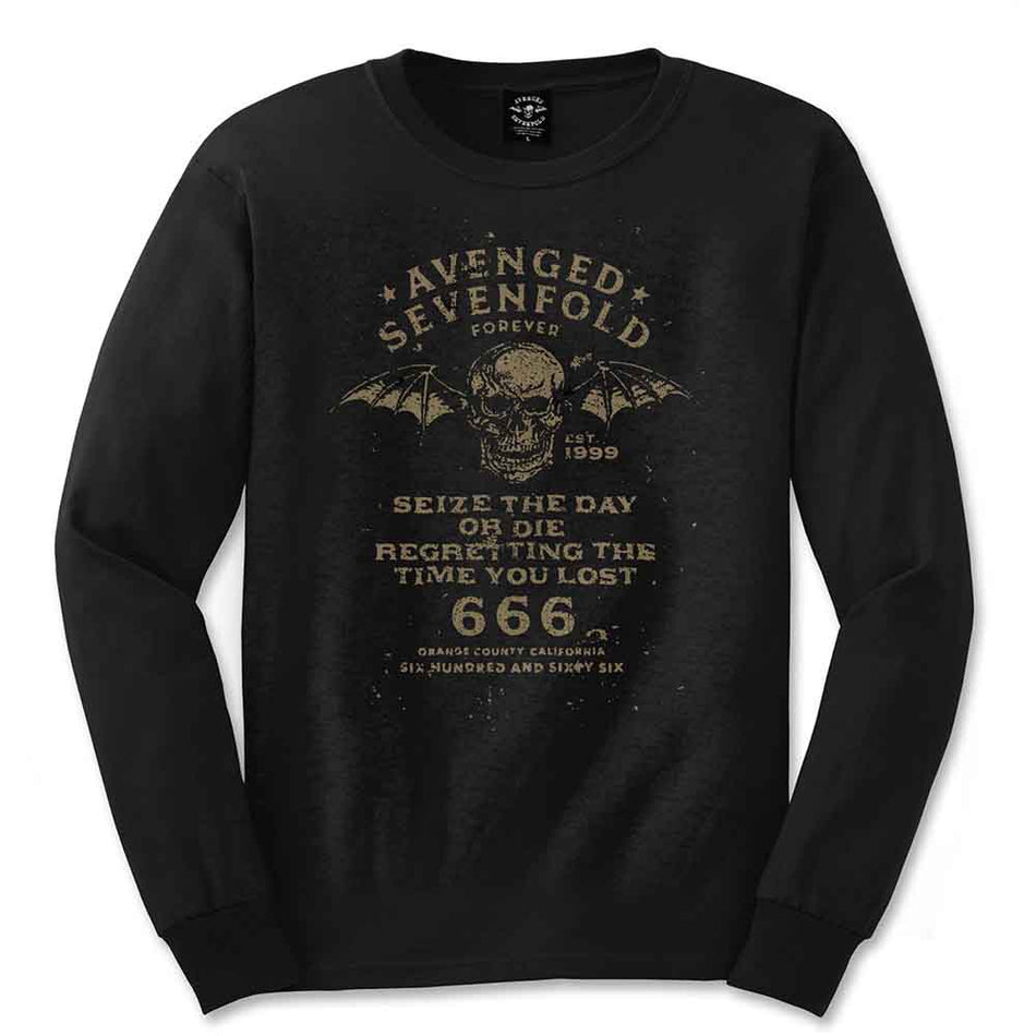 Avenged Sevenfold Unisex Long Sleeve T-Shirt: Seize the Day (Black)