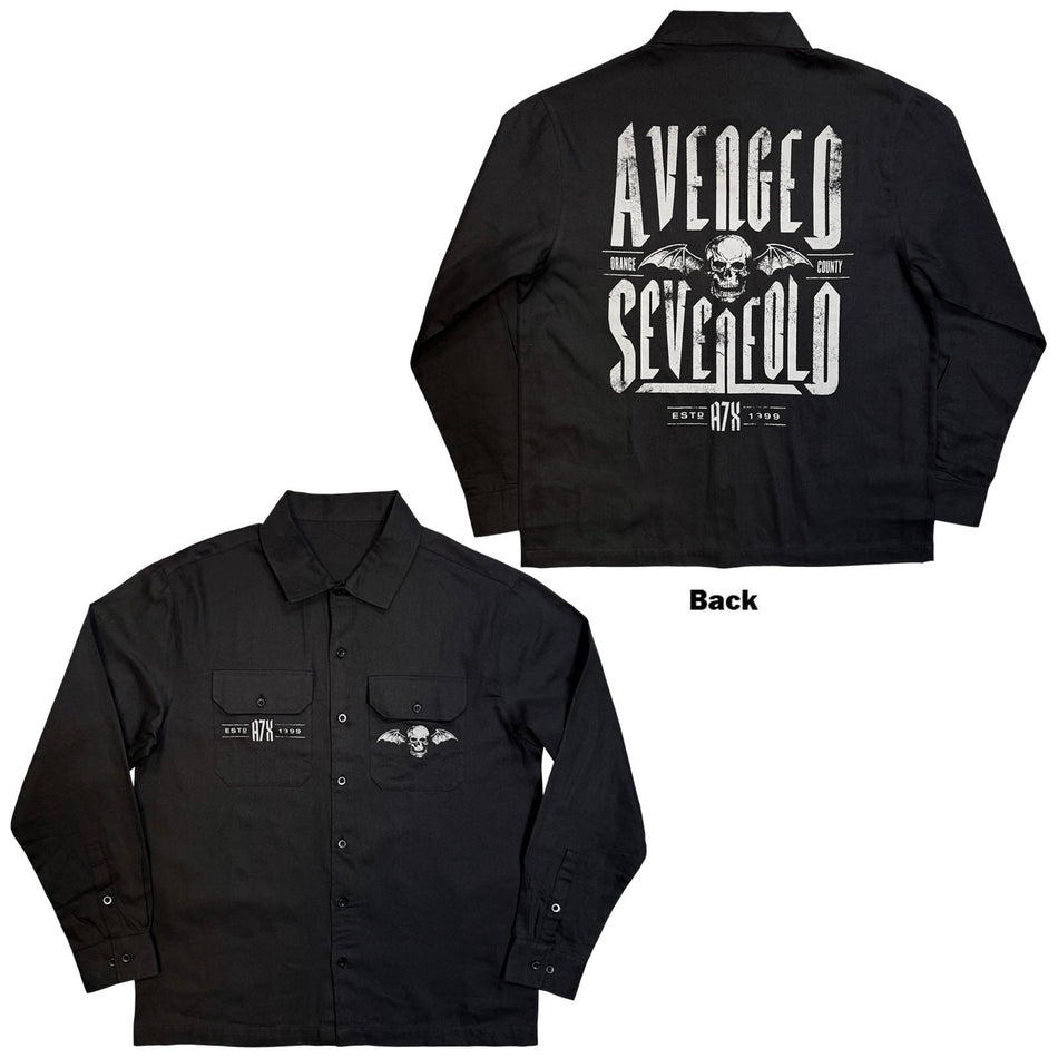 Avenged Sevenfold Unisex Casual Shirt: Est. 1999 (Black) (Back Print)