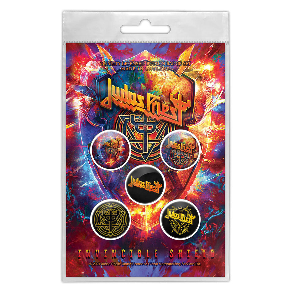 Judas Priest Button Badge Pack: Invincible Shield