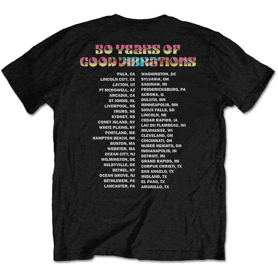 The Beach Boys Unisex T-Shirt: Good Vibes Tour (Black) (Back Print)