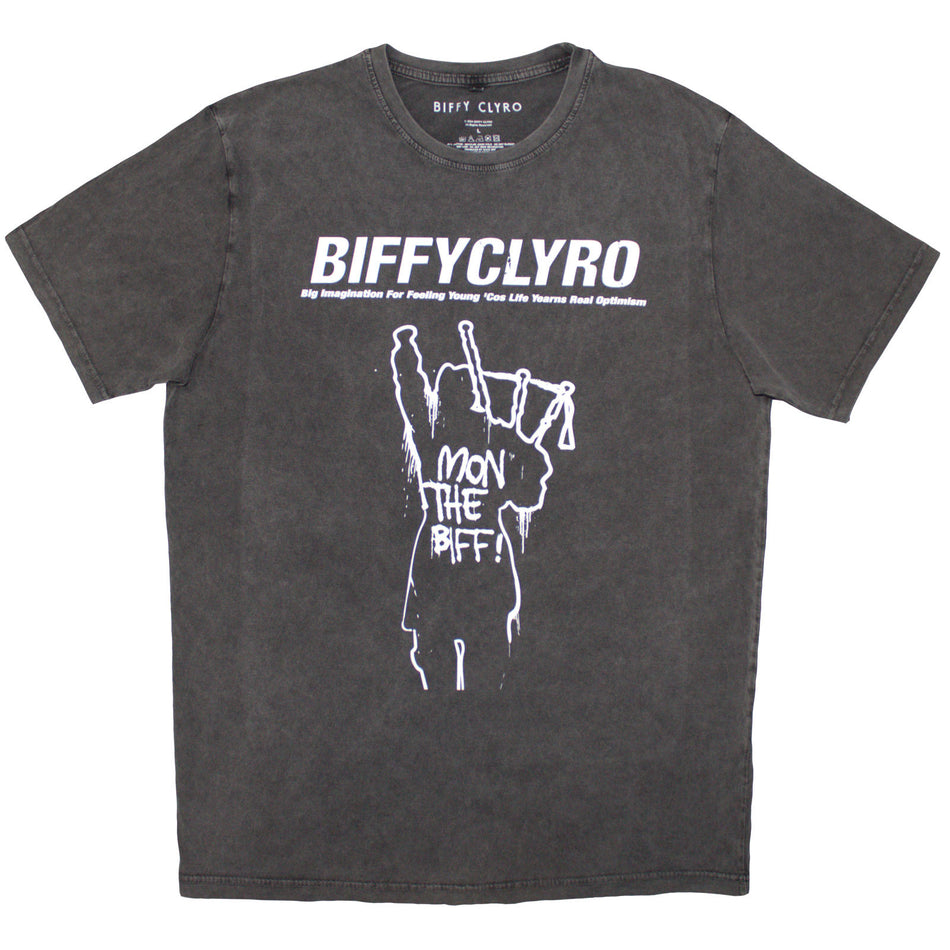 Biffy Clyro Unisex Stone Wash T-Shirt: Big Imagination (Charcoal Grey)