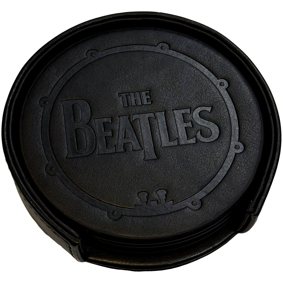 The Beatles 4-Piece Coaster Set: Drum Logo (Premium)