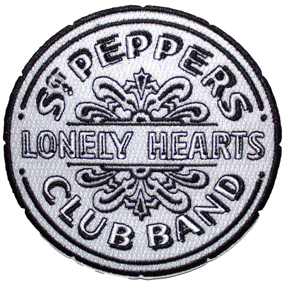 The Beatles Standard Patch: Sgt Pepper Drum B&W