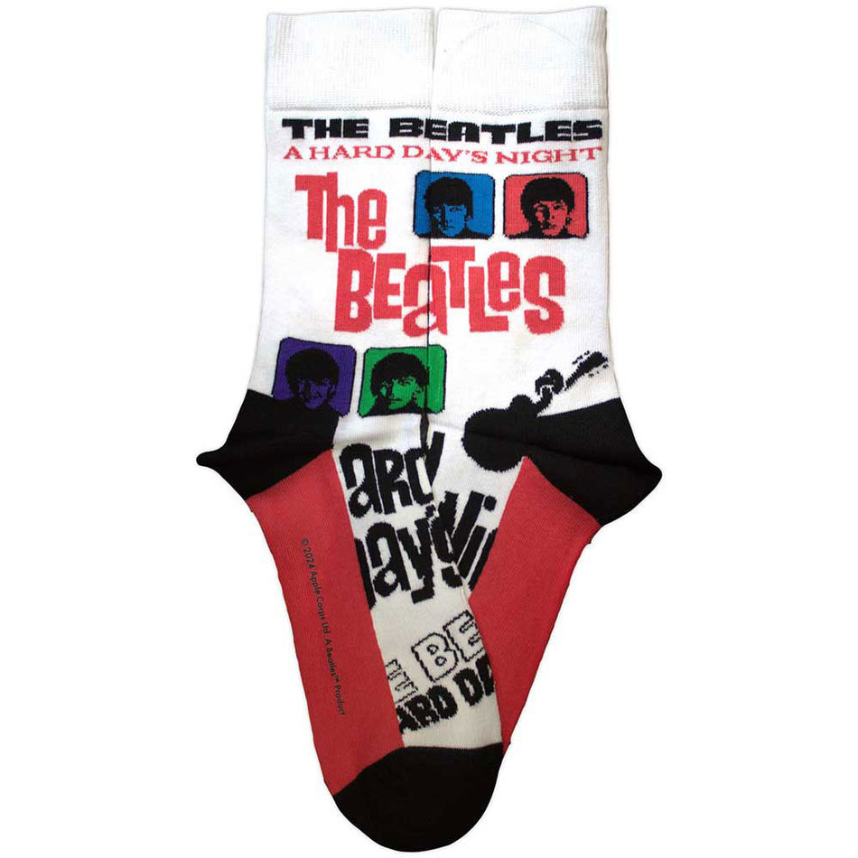 The Beatles Unisex Ankle Socks: A Hard Day's Night Colours (White) (UK Size 4 - 7)