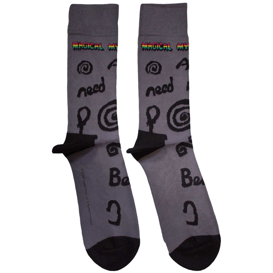 The Beatles Unisex Ankle Socks: Magical Mystery Tour All You Need Is Love (Charcoal Grey)