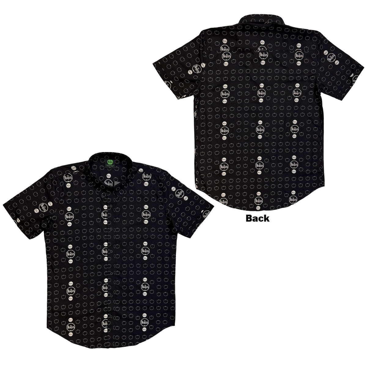 The Beatles Unisex Casual Shirt: Drum & Apples (Black) (All Over Print)