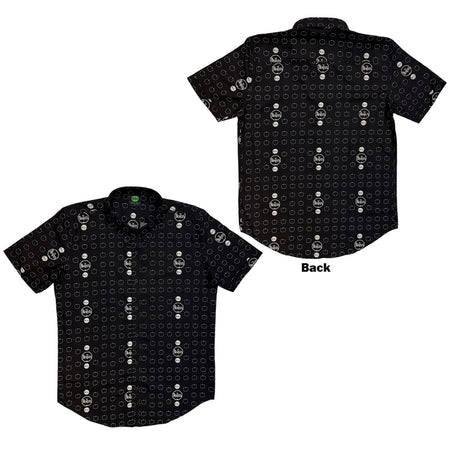 The Beatles Unisex Casual Shirt: Drum & Apples (Black) (All Over Print)