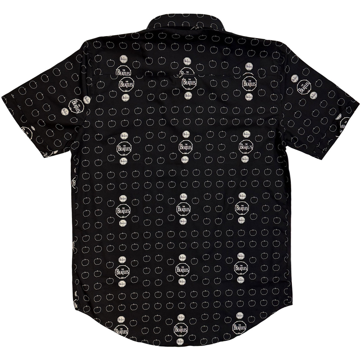 The Beatles Unisex Casual Shirt: Drum & Apples (Black) (All Over Print)