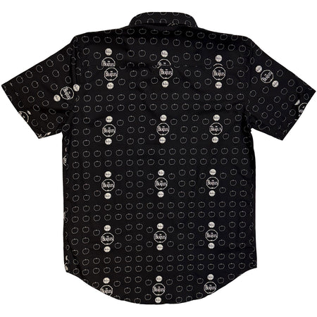 The Beatles Unisex Casual Shirt: Drum & Apples (Black) (All Over Print)