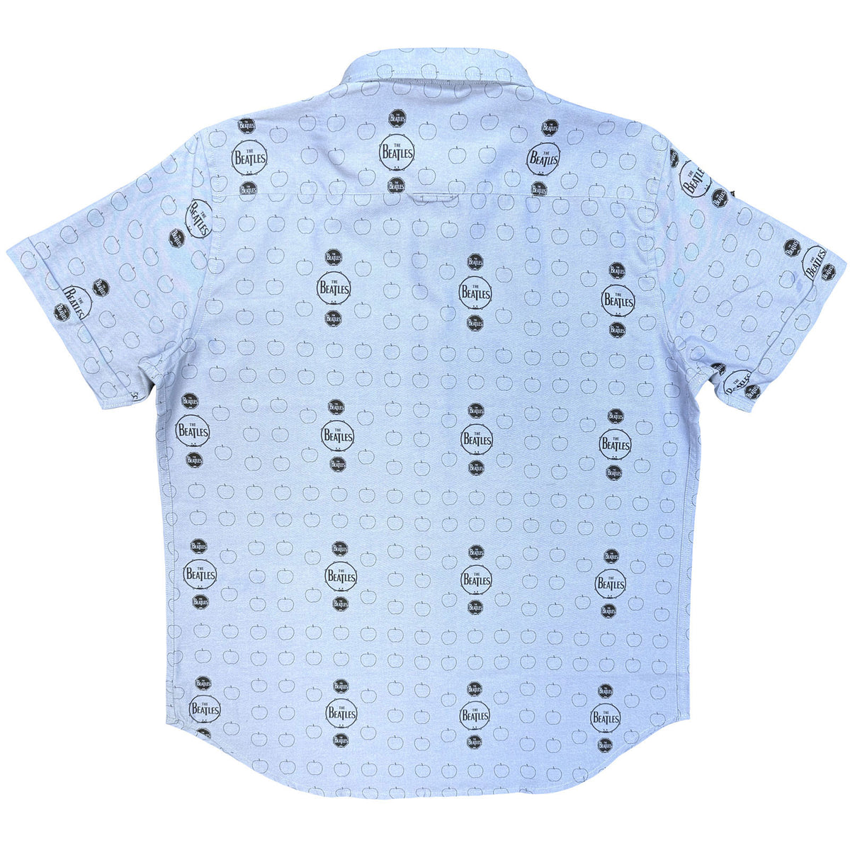The Beatles Unisex Casual Shirt: Drum & Apples (Oxford Blue) (All Over Print)