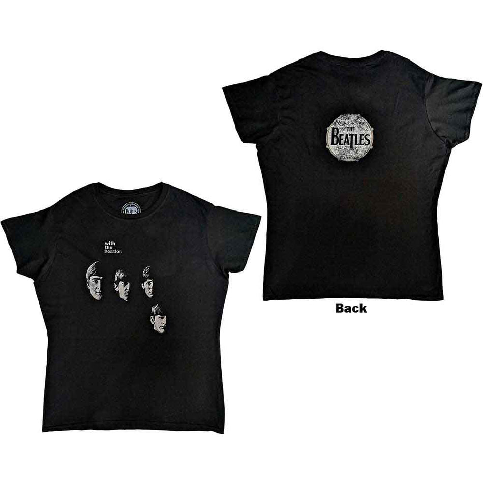 The Beatles Ladies T-Shirt: With The Beatles (Black) (Back Print)