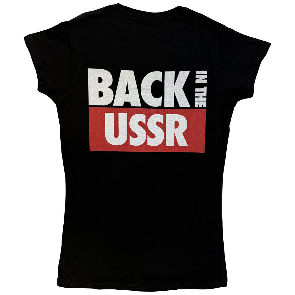 The Beatles Ladies T-Shirt: Back In The USSR (Black) (Back Print)