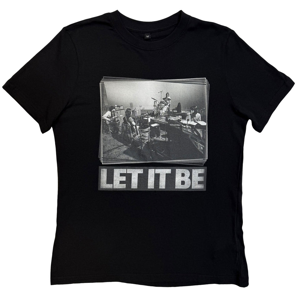 The Beatles Ladies T-Shirt: Let It Be Studio (Black)