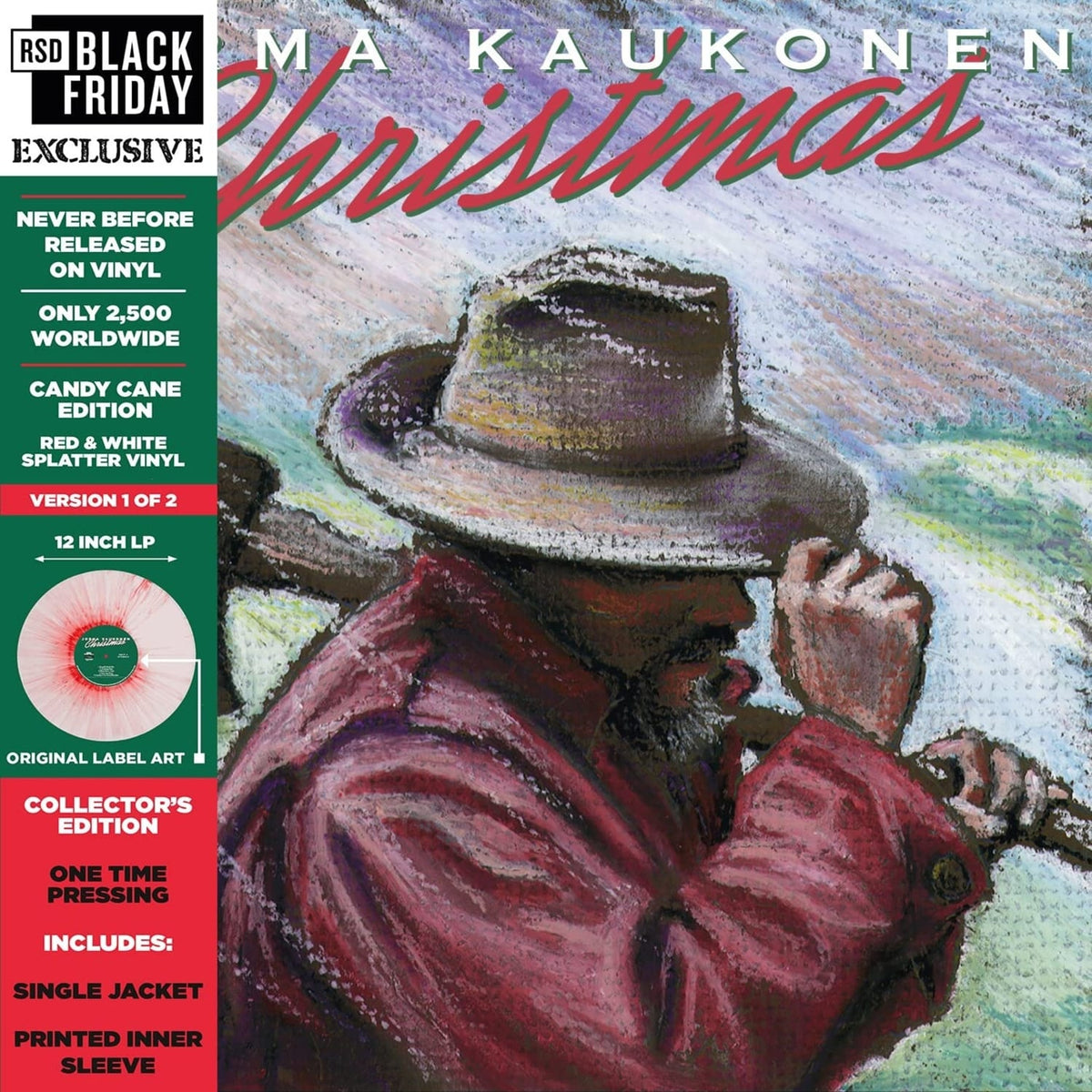 Jorma Kaukonen - Christmas Candy Cane Edition (2 Of 2 V.) - (Colored Vinyl, Red, White, Clear Vinyl) - [Vinyl]