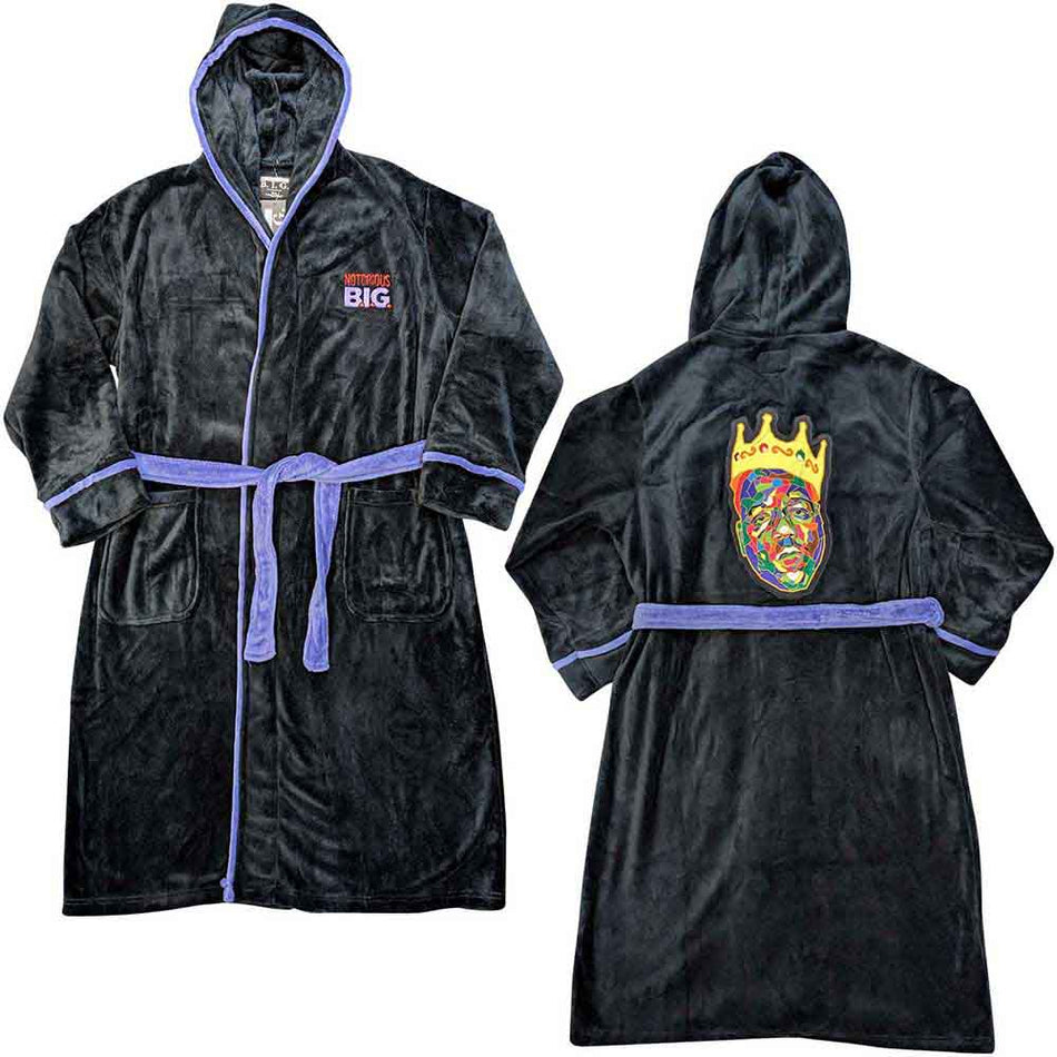 Biggie Smalls Unisex Bathrobe: Crown (Black) (Back Print)