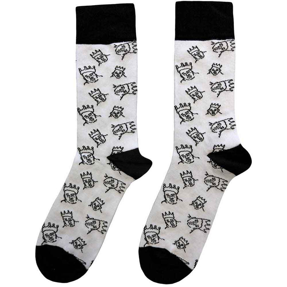 Biggie Smalls Unisex Ankle Socks: Hand-Drawn (White) (UK Size 7 - 11)