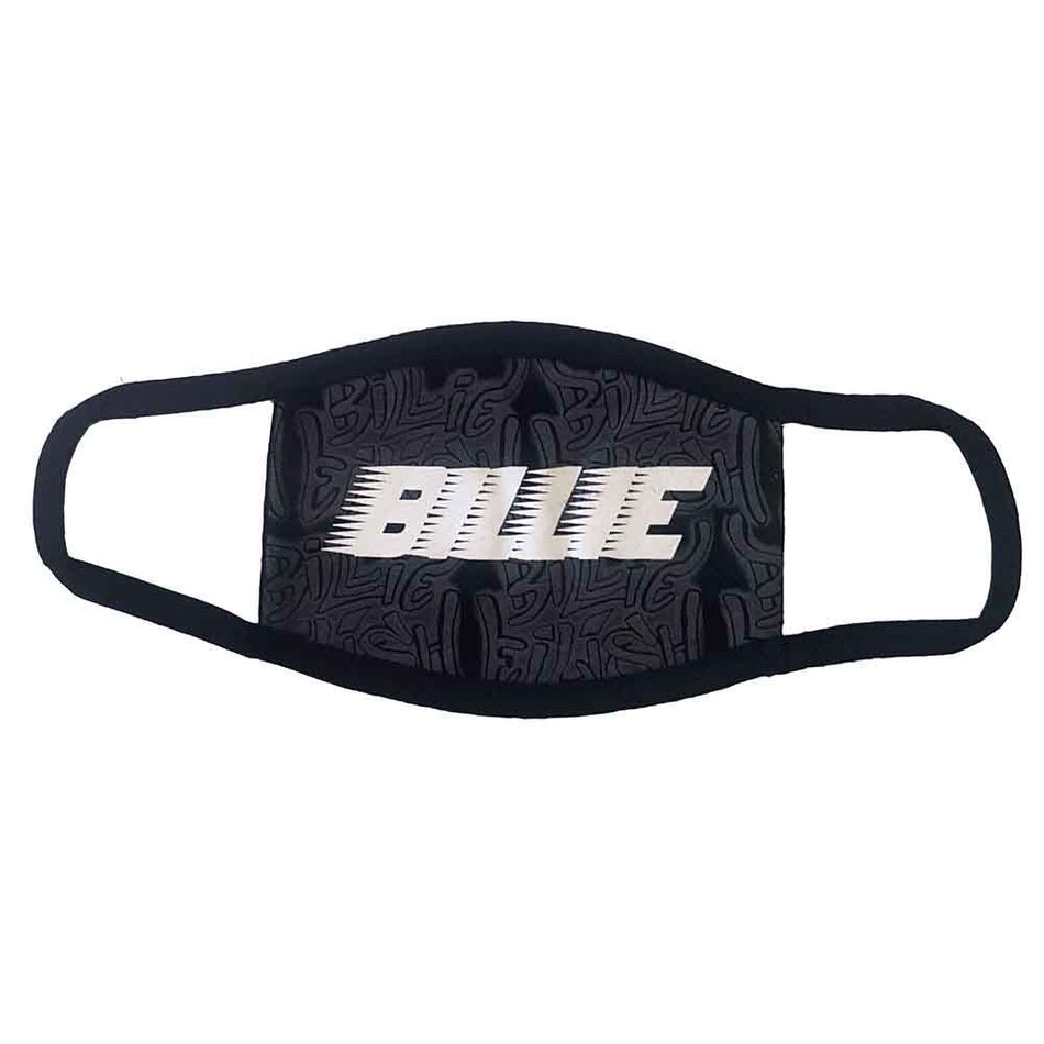 Billie Eilish Face Mask: Racer Logo & Graffiti Black (Black)