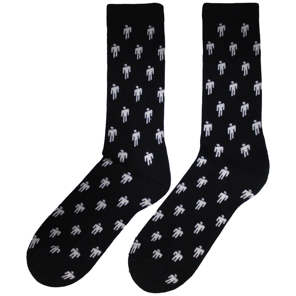 Billie Eilish Ladies Socks: Blohsh Pattern (Black) (UK Size 4 - 7)