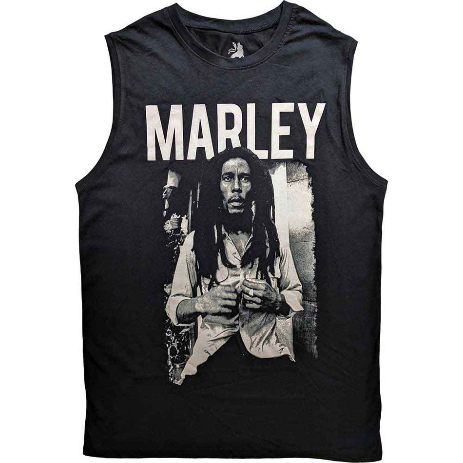 Bob Marley Unisex Tank T-Shirt: Marley B&W (Black)