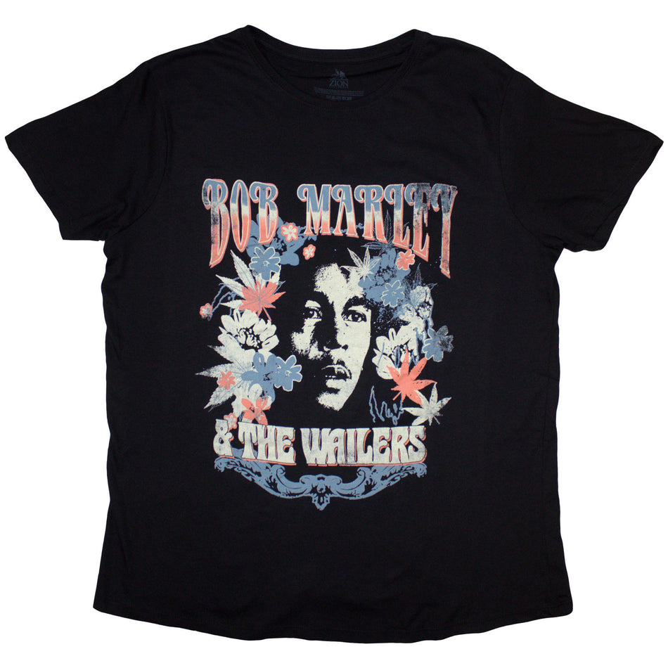 Bob Marley Ladies T-Shirt: & The Wailers (Black)