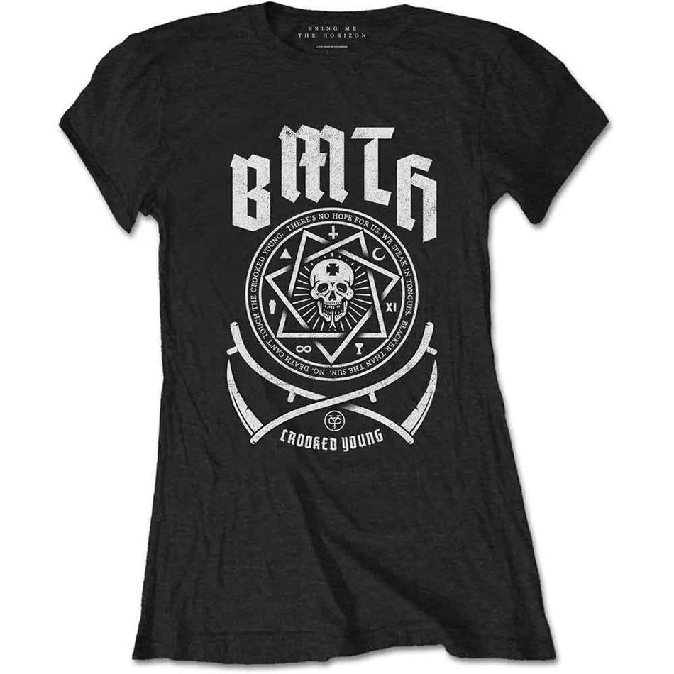Bring Me The Horizon Ladies T-Shirt: Crooked (Black)