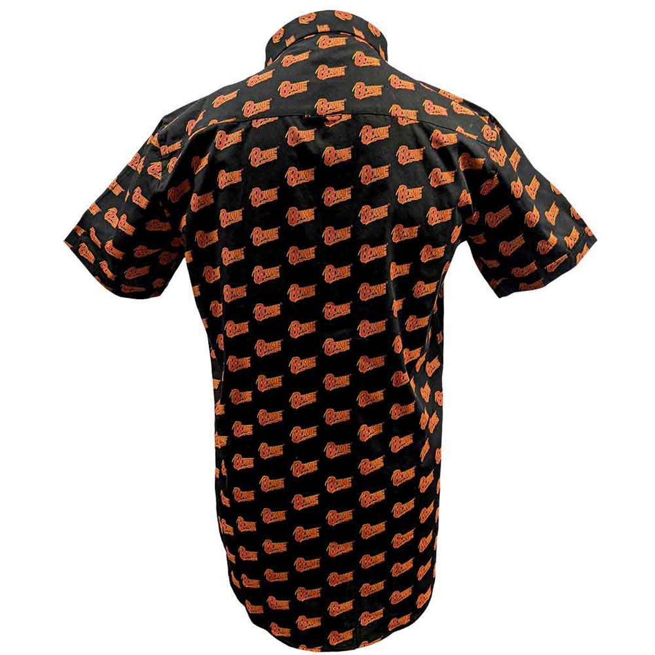 David Bowie Unisex Casual Shirt: Logo Pattern (Black) (All Over Print)