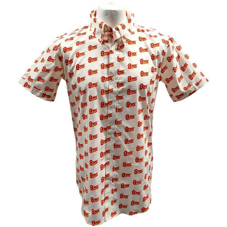 David Bowie Unisex Casual Shirt: Logo Pattern (White) (All Over Print)