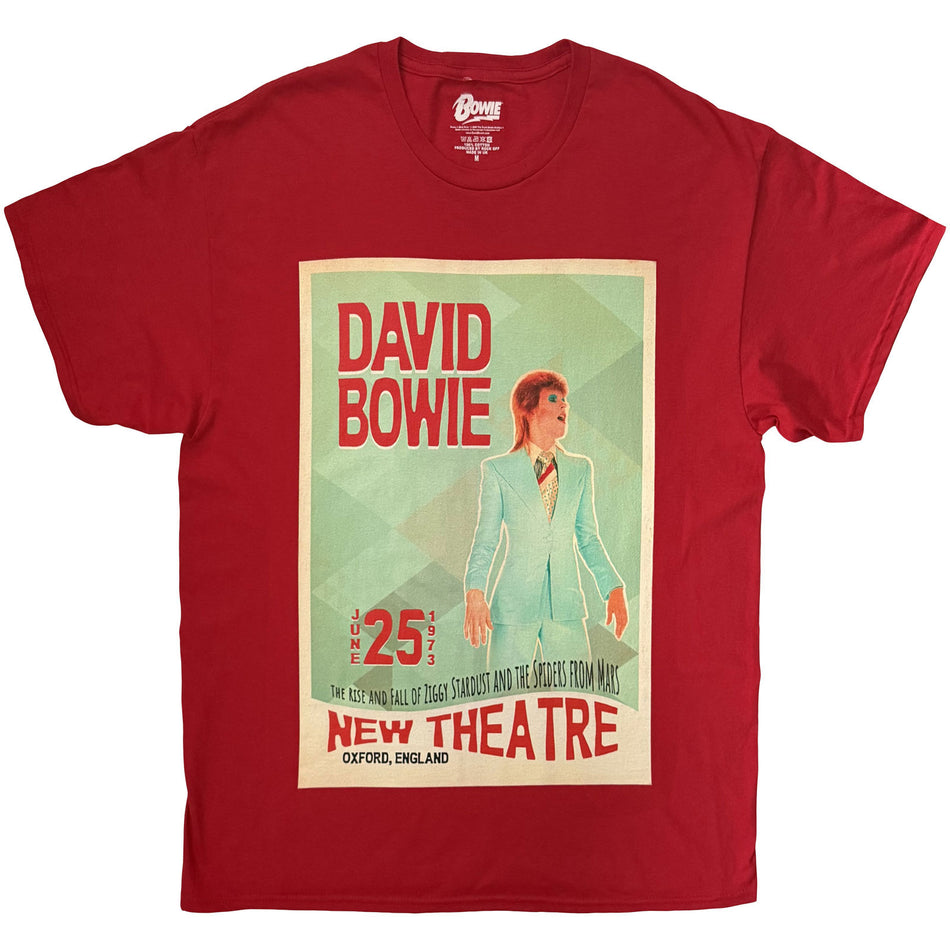 David Bowie Unisex T-Shirt: Oxford (Red)