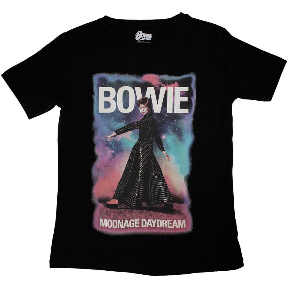 David Bowie Ladies T-Shirt: Moonage 11 Fade (Black)