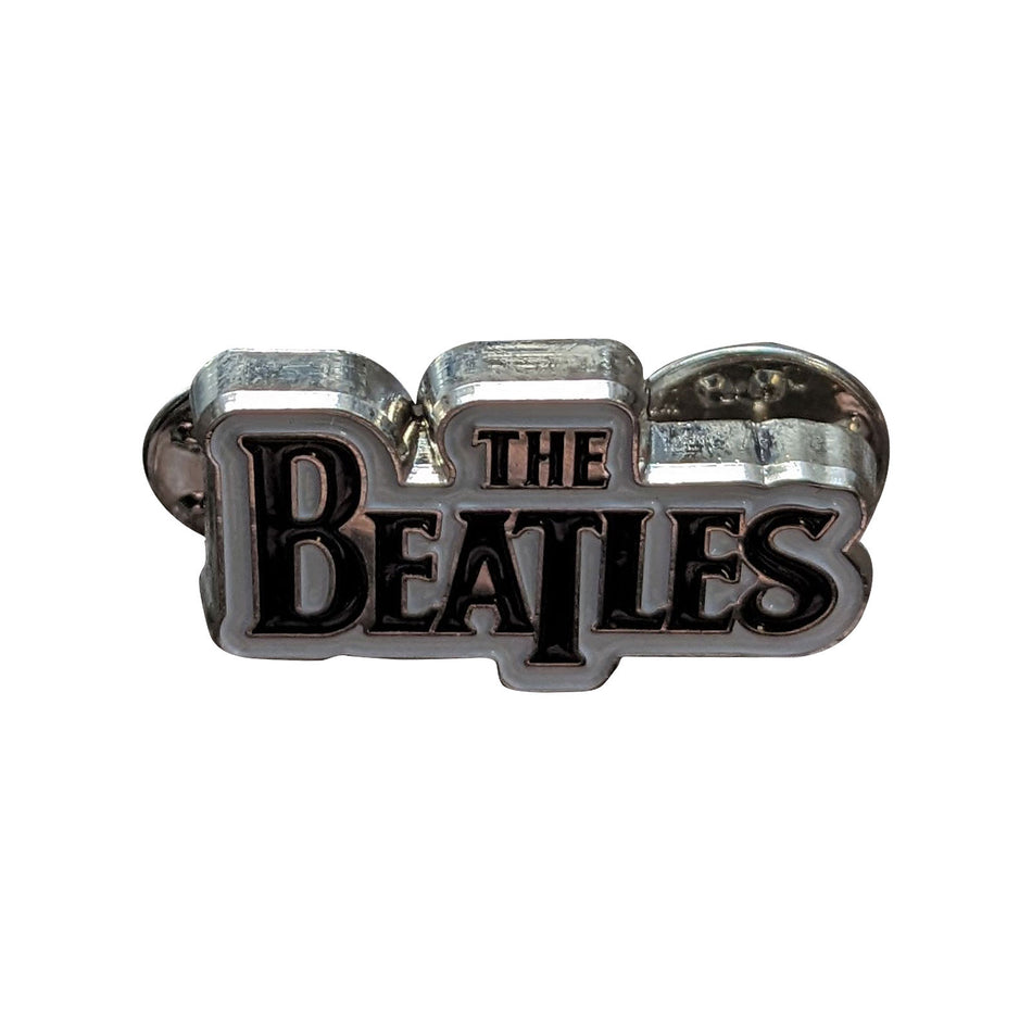The Beatles Pin Badge: Drop T Logo (Black)