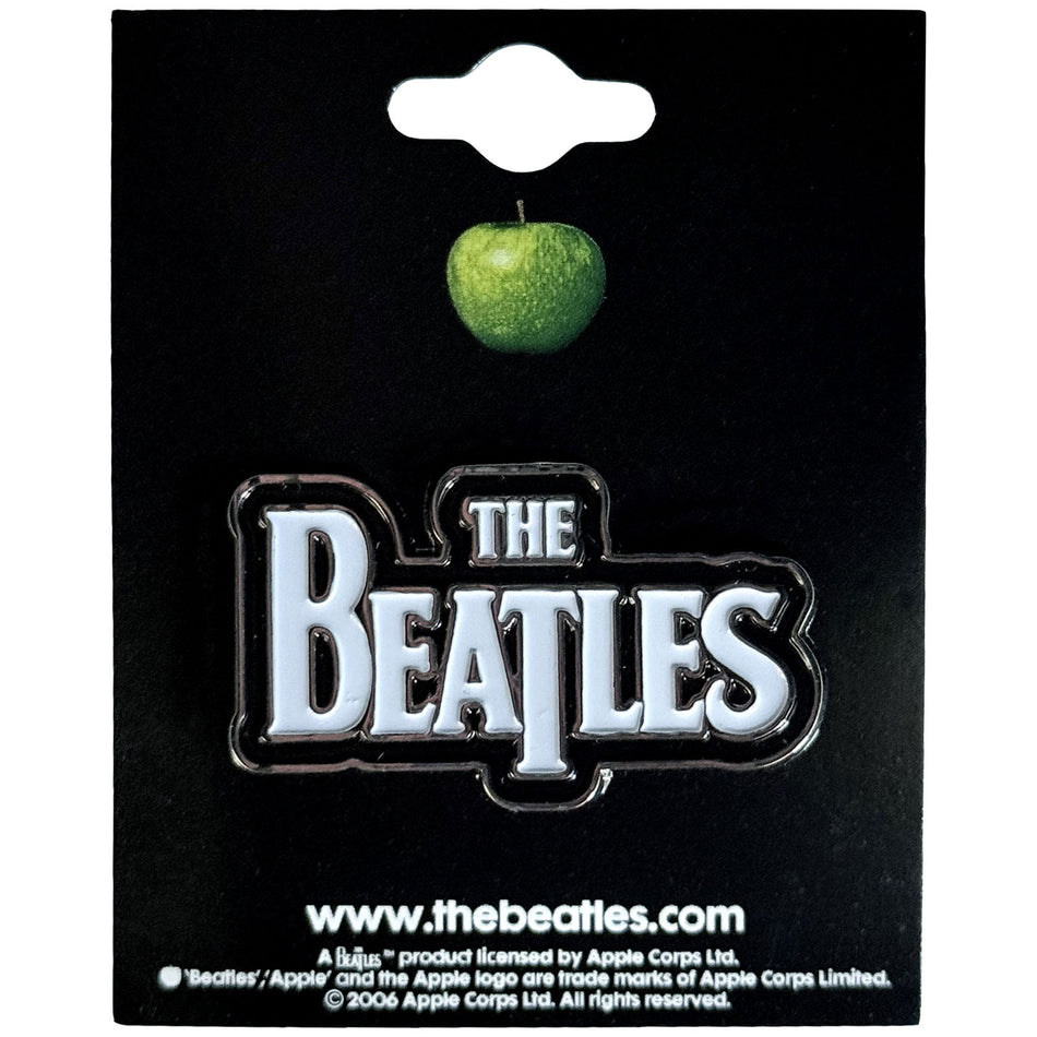 The Beatles Pin Badge: Drop T Logo (White)