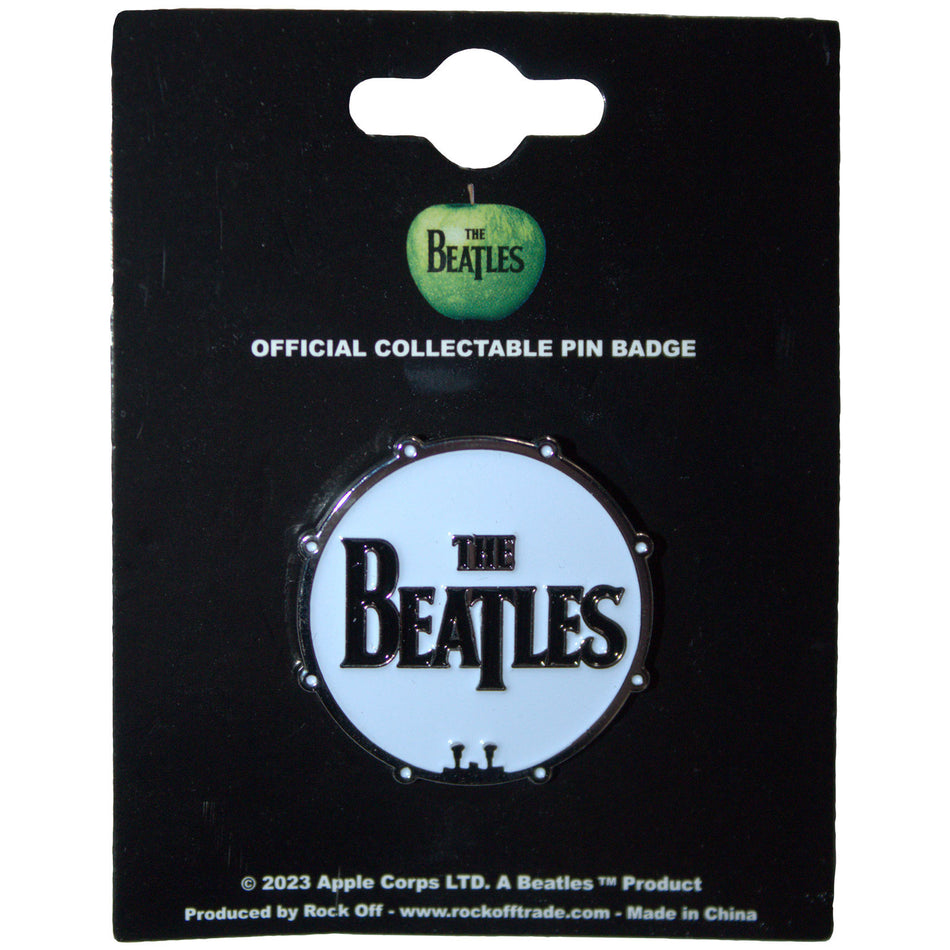 The Beatles Pin Badge: Drum Logo