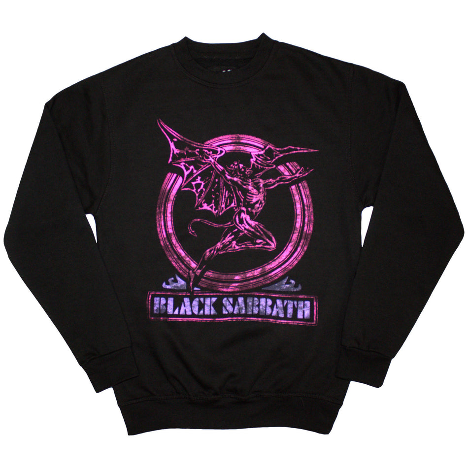 Black Sabbath Unisex Sweatshirt: Neon Pink Henry (Black) (Oversized)