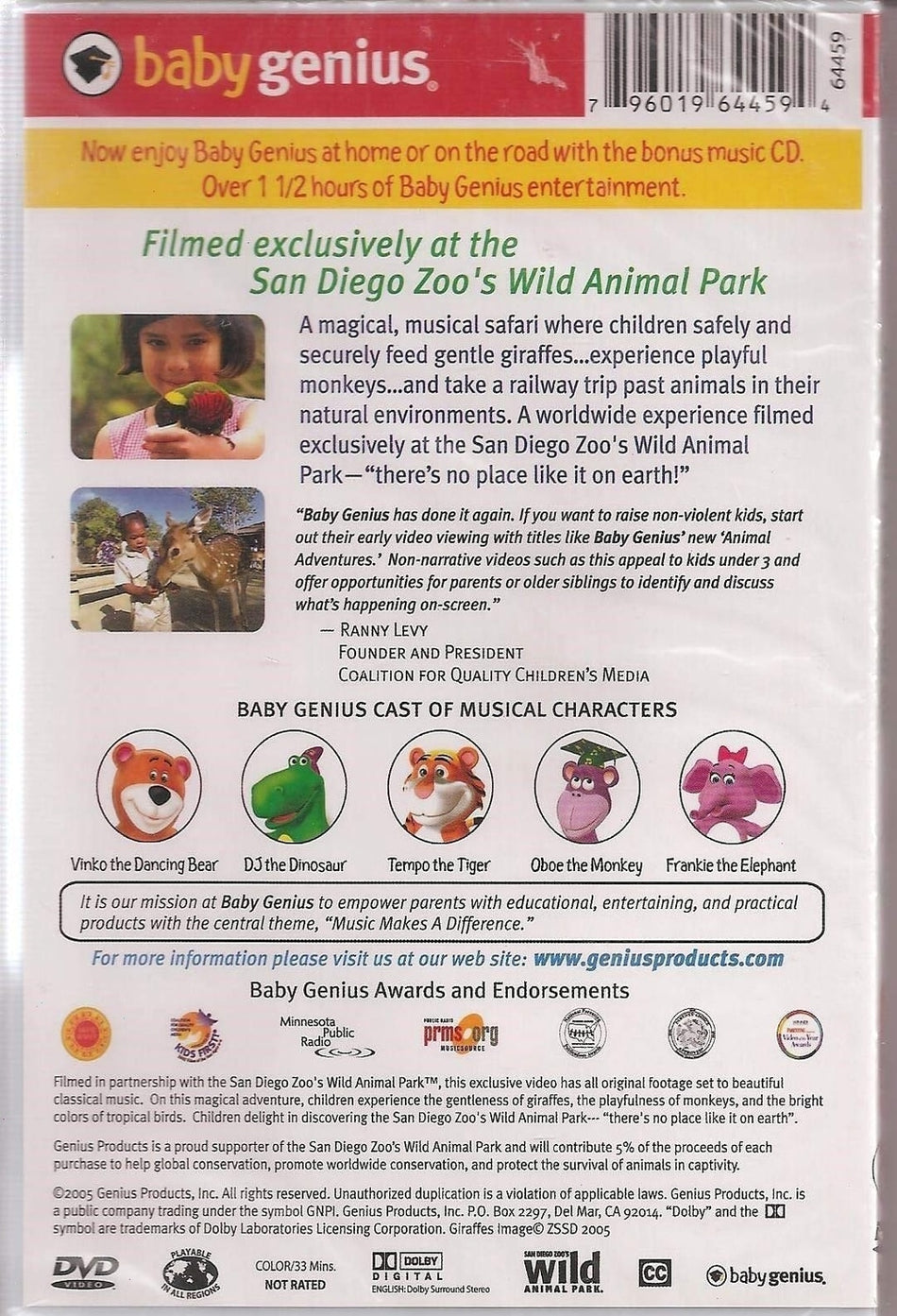 Baby Genius Animal Adventures w/Bonus Music - [DVD]