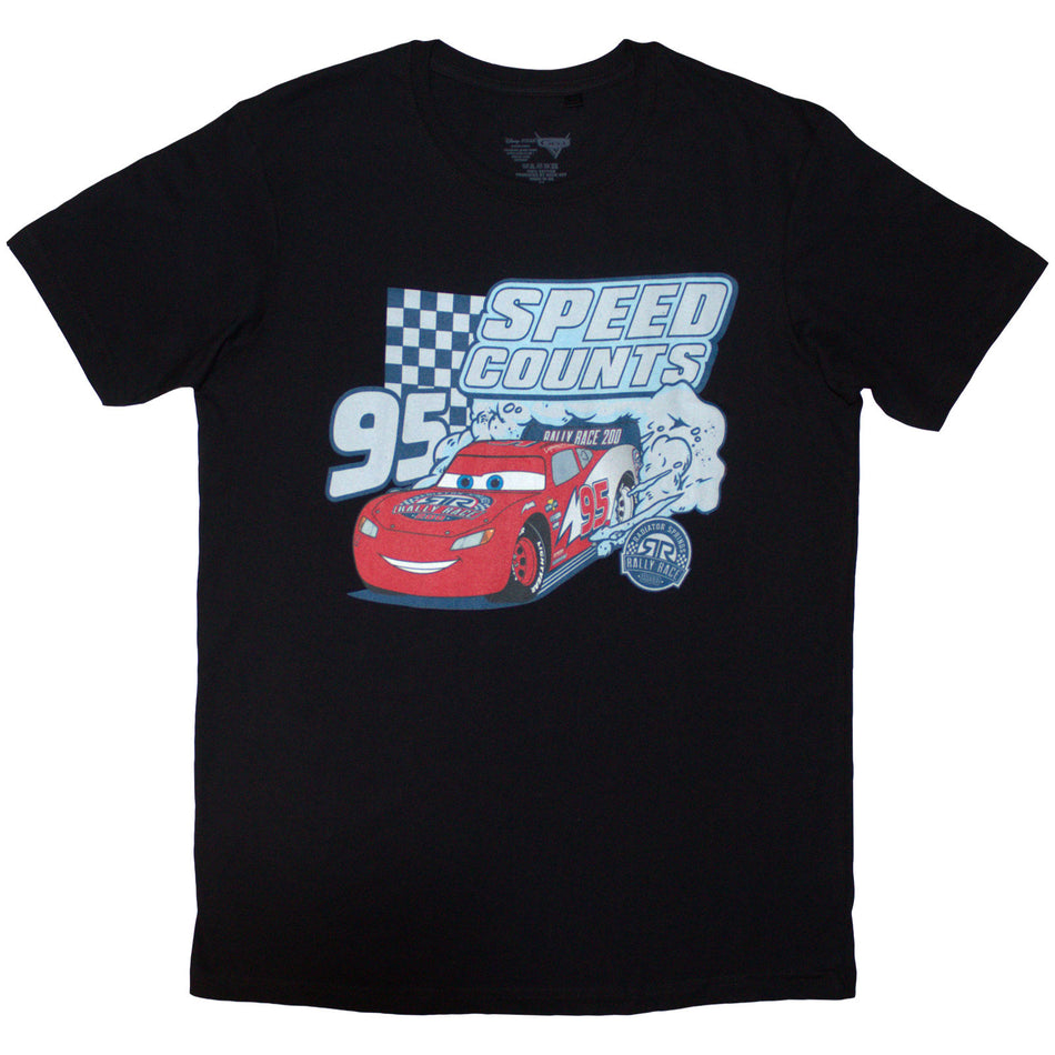 Disney Unisex T-Shirt: Cars Speed Counts (Black)