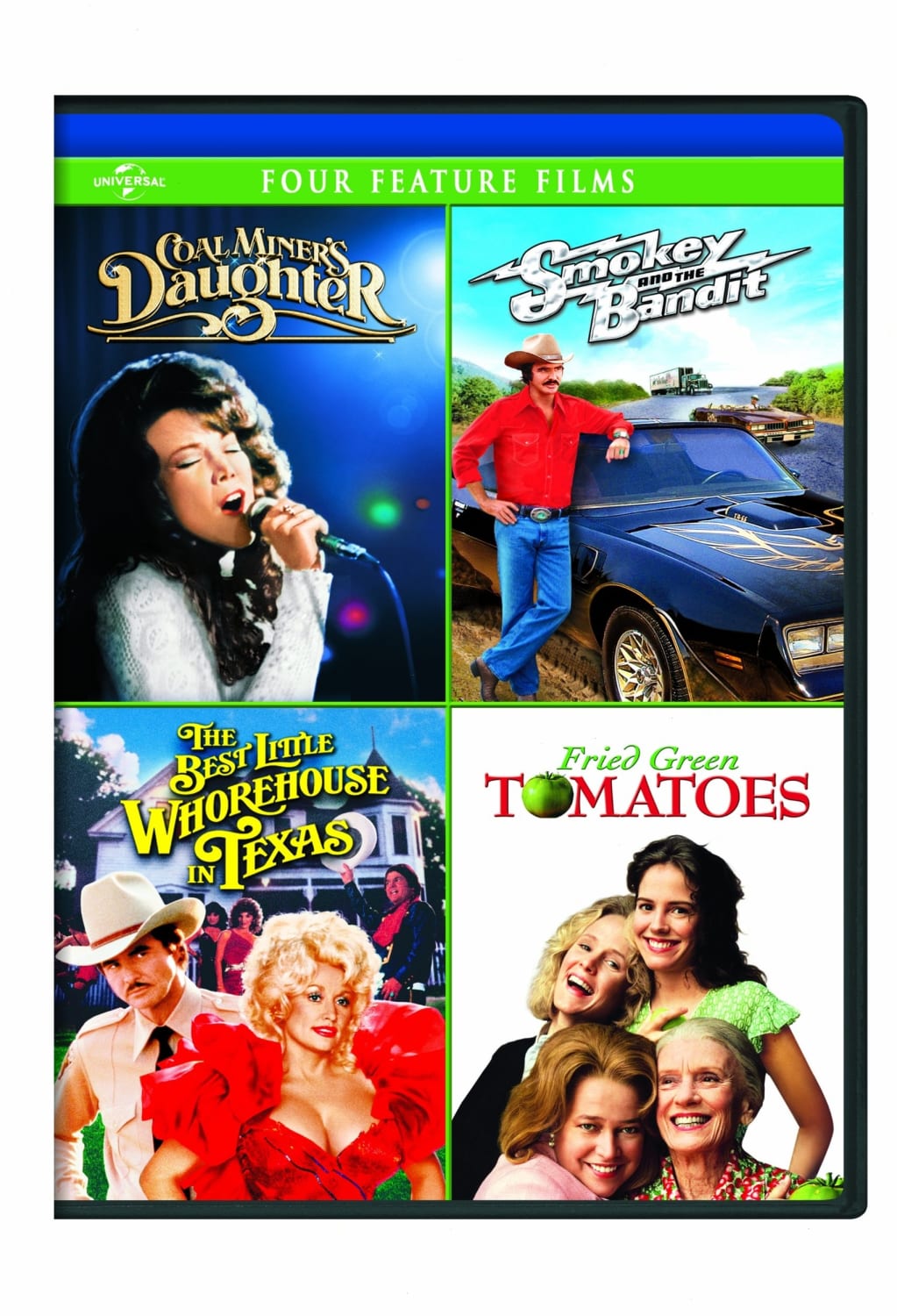 COAL MINER'S DAUGHTER / SMOKEY AND THE BANDIT / THE BEST LITTLE WHOREHOUSE IN TEXAS / FRIED GREEN TOMATOES FOUR FEATURE FILMS - [DVD]