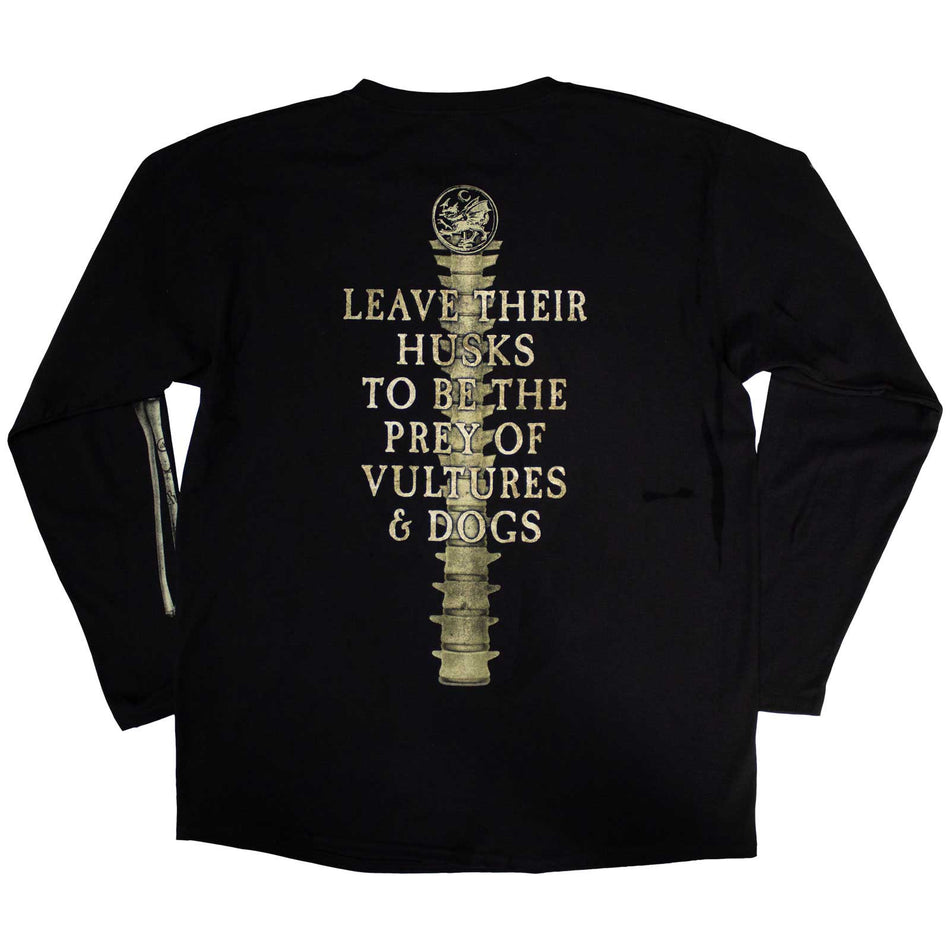 Cradle Of Filth Unisex Long Sleeve T-Shirt: Skeleton (Black) (Back & Sleeve Print)