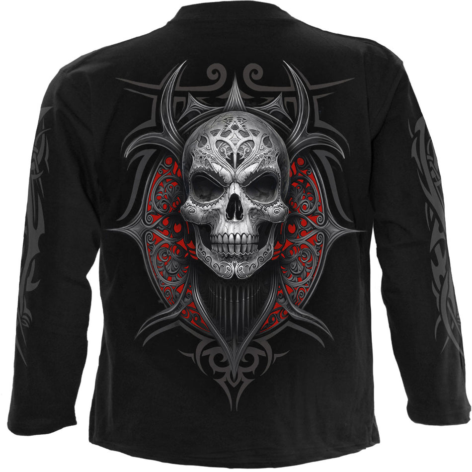Spiral Unisex Long Sleeve T-Shirt: High Priestess (Black) (Back & Sleeve Print)