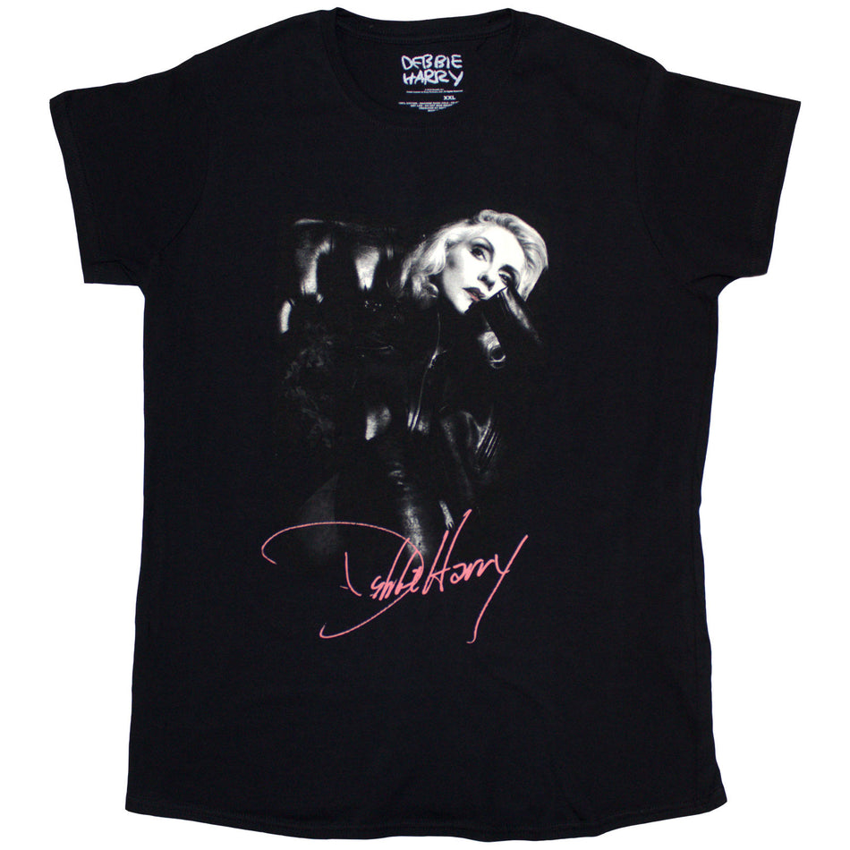 Debbie Harry Ladies T-Shirt: Leather Girl (Black)