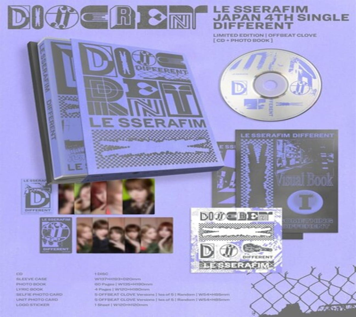 Le Sserafim - Different - (Limited Edition, Sticker, Photo / Photo Card, Photo Book, Lyric Book) - [CD5 Single]